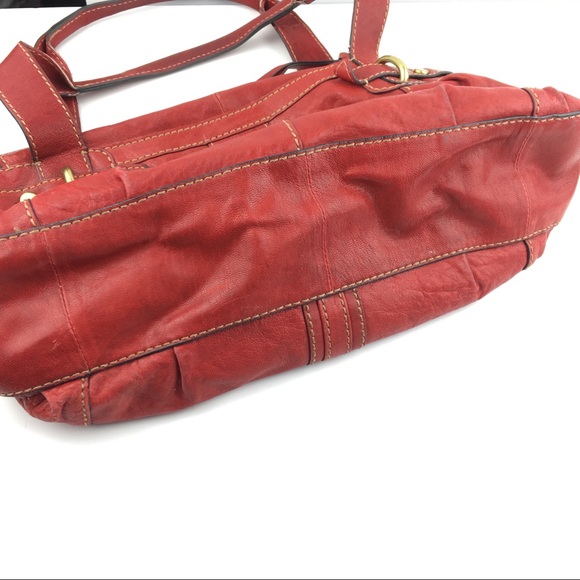 Fossil Handbag Red Leather Purse - Picture 5 of 8